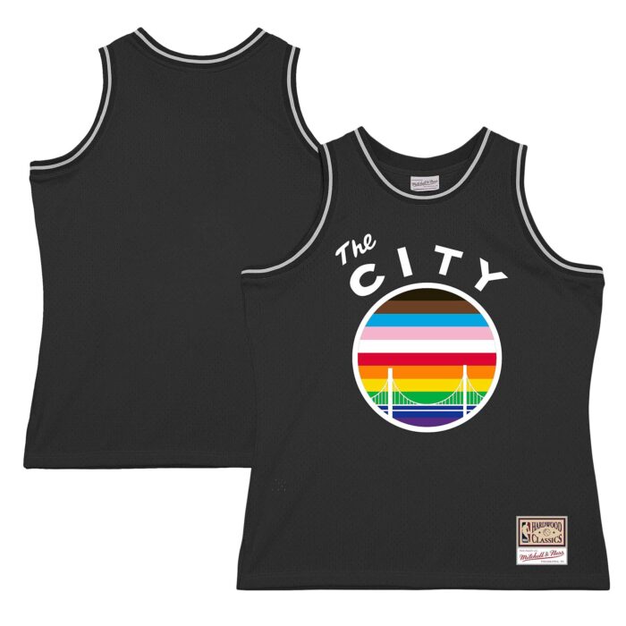 Men’s Golden State Warriors Mitchell & Ness Black Hardwood Classic Pride Jersey
