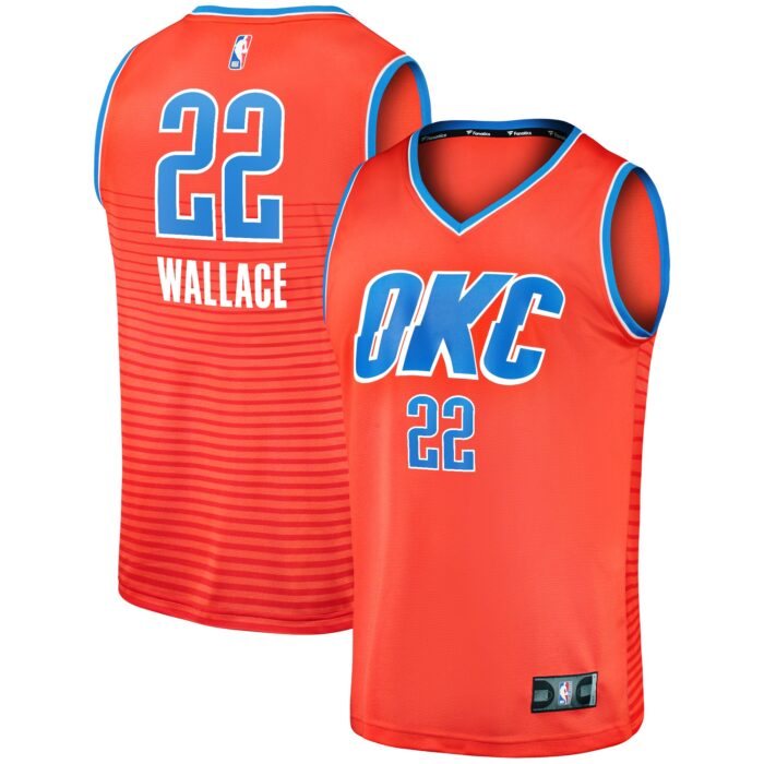 Men’s Oklahoma City Thunder Cason Wallace Fanatics Orange Fast Break Replica Player Jersey – Statement Edition