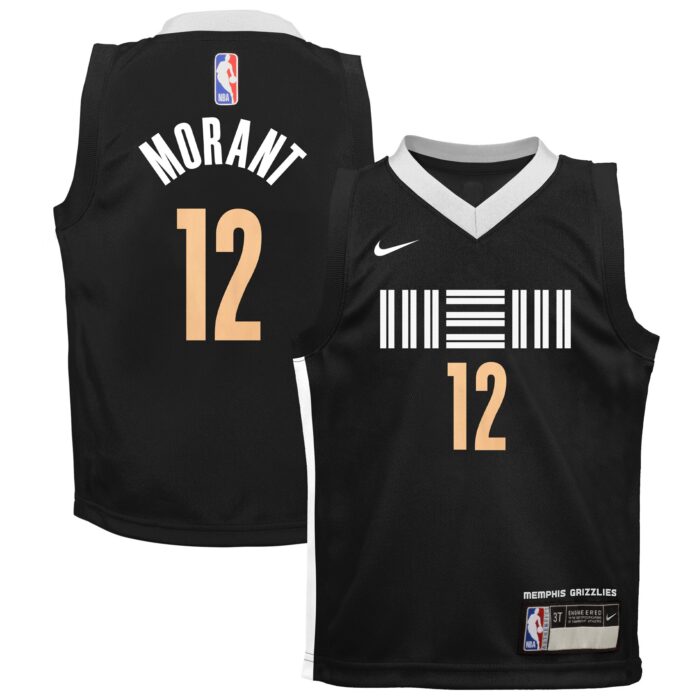 Preschool Memphis Grizzlies Ja Morant Nike Black Swingman Replica Jersey – City Edition