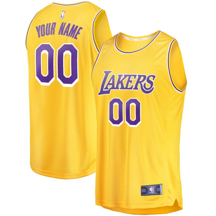 Youth Los Angeles Lakers Fanatics Gold Fast Break Custom Replica Jersey – Icon Edition