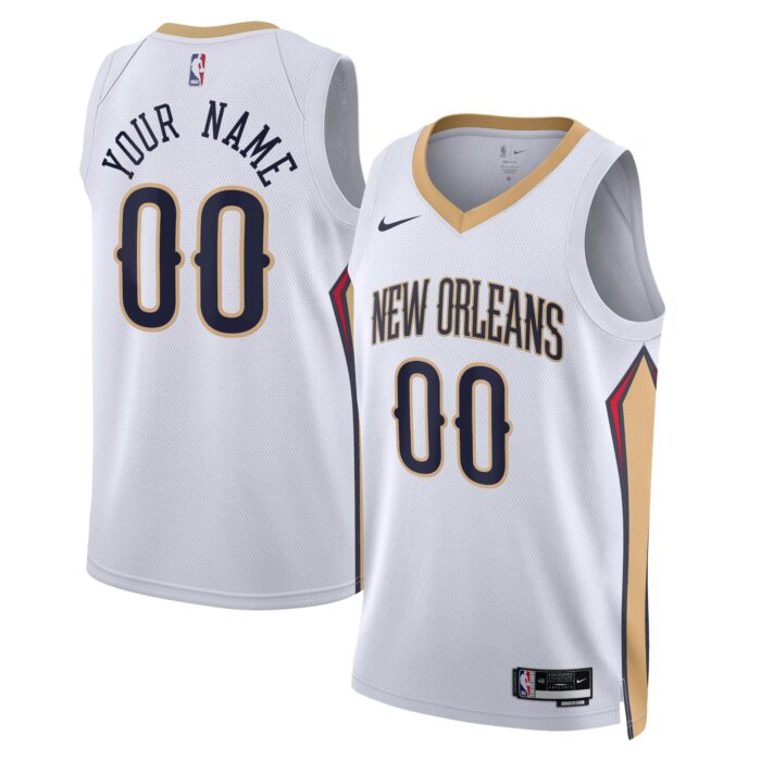 Unisex New Orleans Pelicans Nike White Swingman Custom Jersey – Association Edition