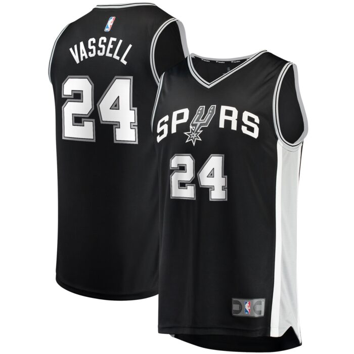 Men’s San Antonio Spurs Devin Vassell Fanatics Black Fast Break Replica Jersey – Icon Edition