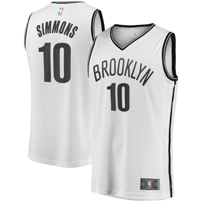 Men’s Brooklyn Nets Ben Simmons Fanatics White Fast Break Replica Jersey – Association Edition