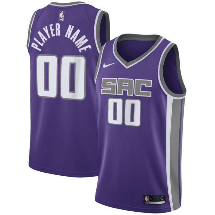 Men’s Sacramento Kings Nike Purple Swingman Custom Jersey – Icon Edition