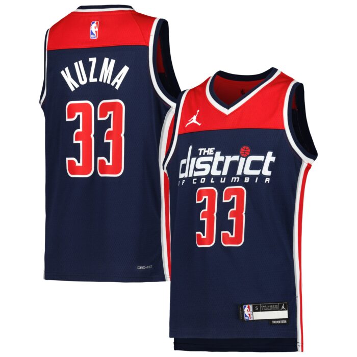 Youth Washington Wizards Kyle Kuzma Jordan Brand Navy Swingman Jersey – Statement Edition