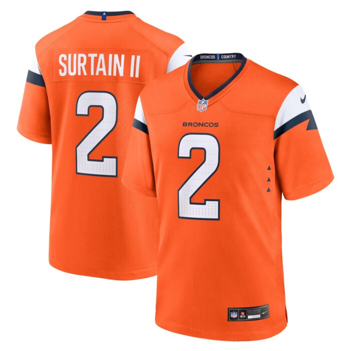 Men’s Denver Broncos Patrick Surtain II Nike Orange Mile High Collection Game Jersey