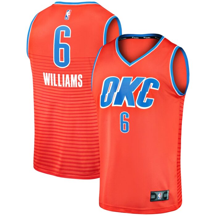 Men’s Oklahoma City Thunder Jaylin Williams Fanatics Orange Fast Break Replica Player Jersey – Statement Edition