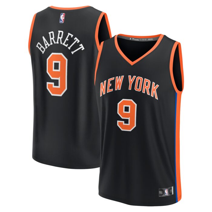 Men’s New York Knicks RJ Barrett Fanatics Black Fastbreak Jersey – City Edition