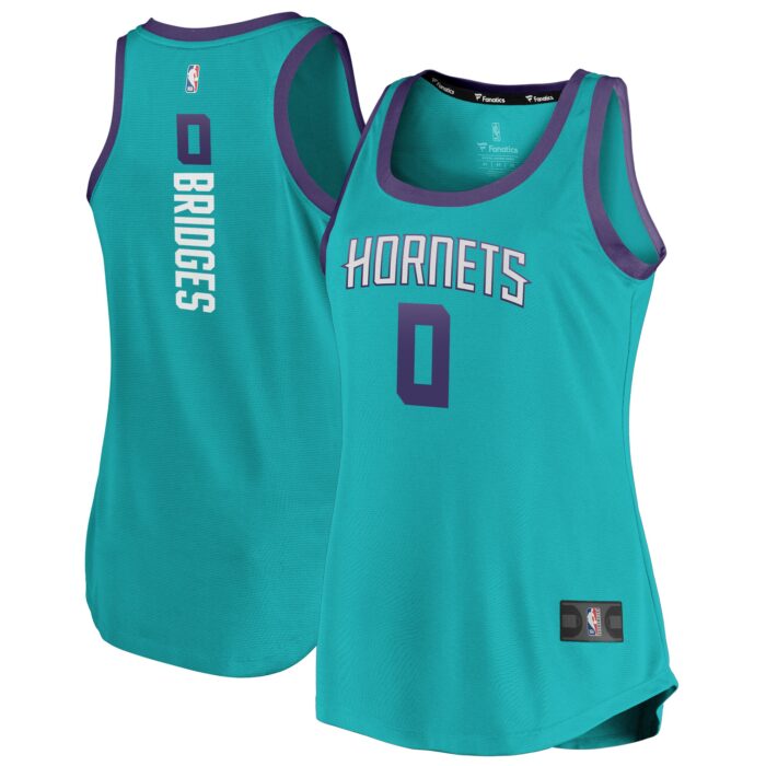 Women’s Charlotte Hornets Miles Bridges Fanatics Teal Fast Break Team Tank Jersey – Icon Edition