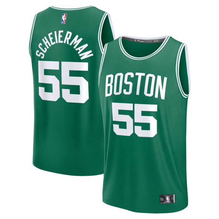 Youth Boston Celtics Baylor Scheierman Fanatics Kelly Green 2024 NBA Draft Fast Break Player Jersey – Icon Edition