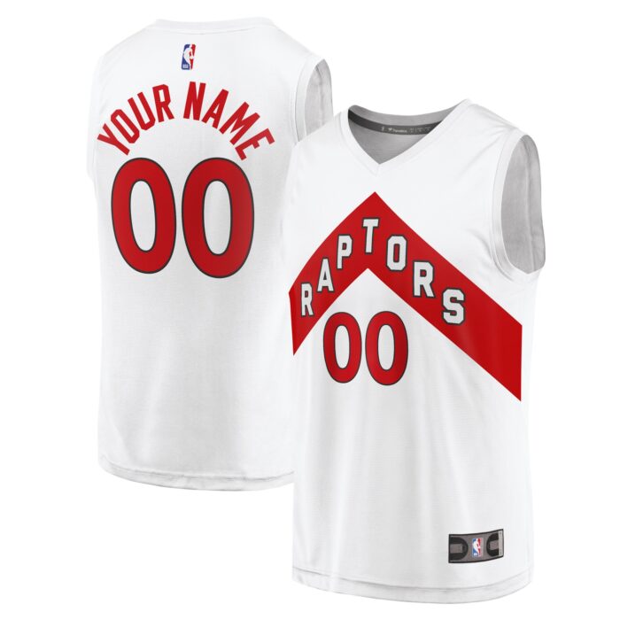 Youth Toronto Raptors Fanatics White Fast Break Replica Custom Jersey – Association Edition