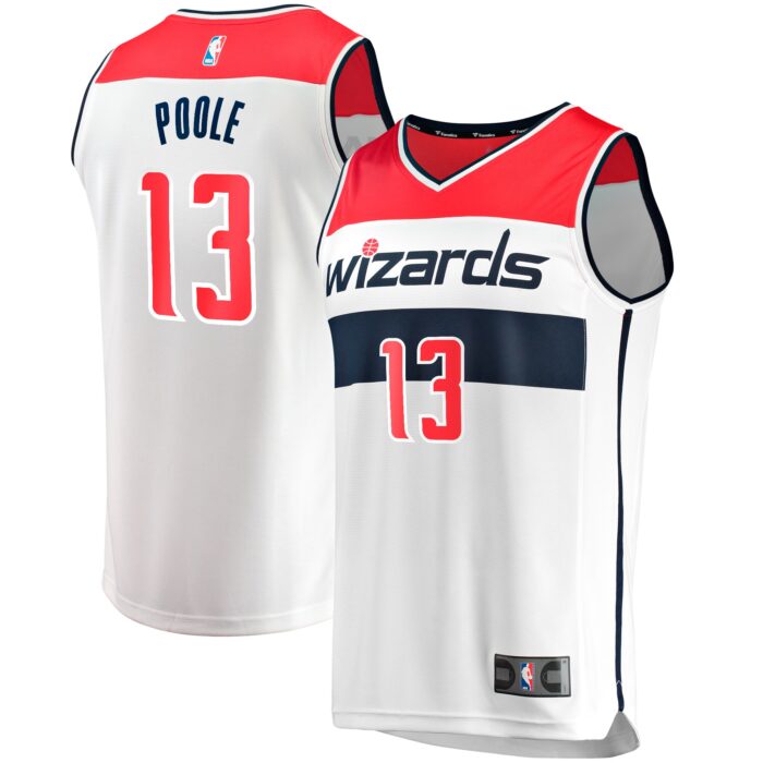 Youth Washington Wizards Jordan Poole Fanatics White Fast Break Player Jersey – Association Edition