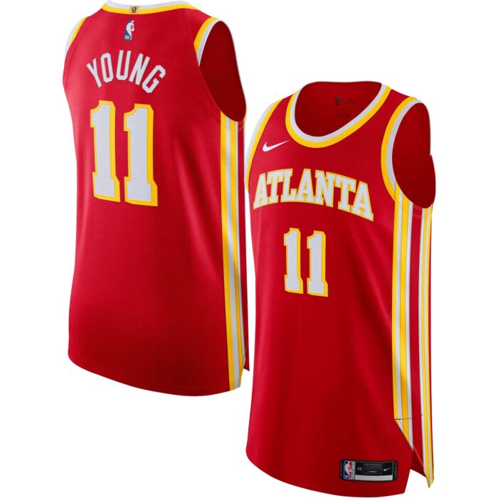 Men’s Atlanta Hawks Trae Young Nike Red Authentic Jersey – Icon Edition