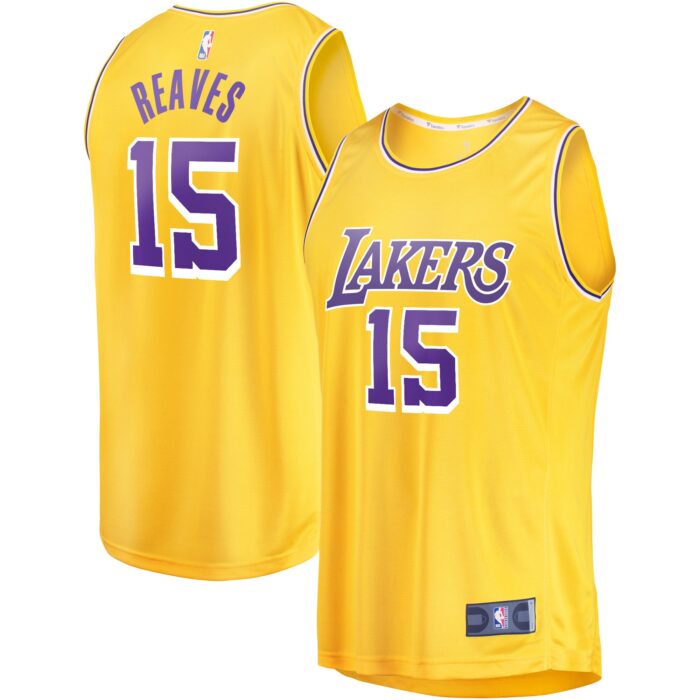 Youth Los Angeles Lakers Austin Reaves Fanatics Gold Fast Break Player Jersey – Icon Edition