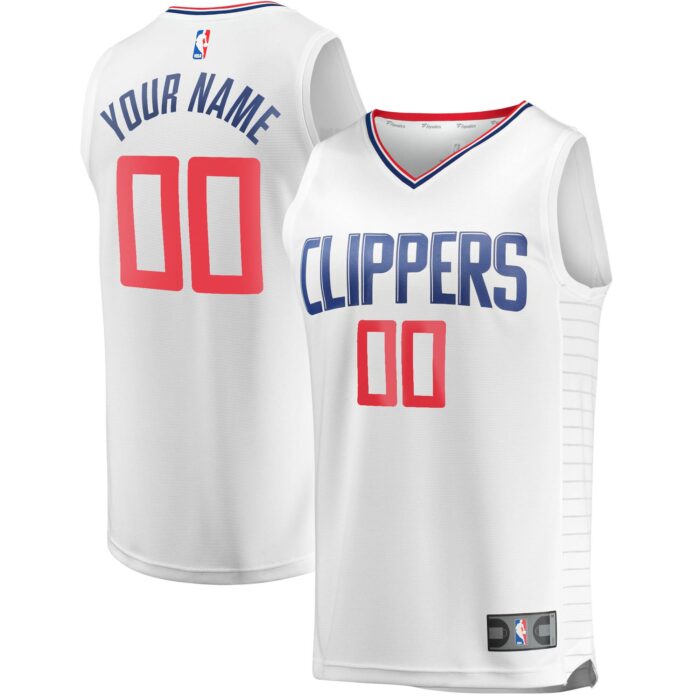 Youth LA Clippers Fanatics White Fast Break Custom Replica Jersey – Association Edition