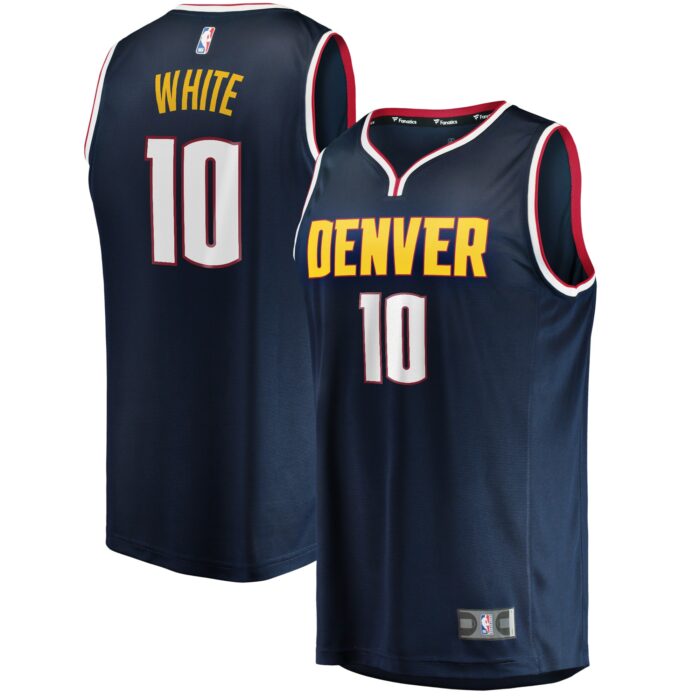 Men’s Denver Nuggets Jack White Fanatics Navy Fast Break Player Jersey – Icon Edition