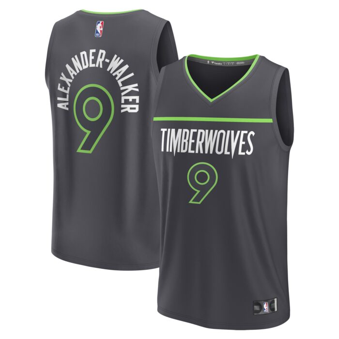 Men’s Minnesota Timberwolves Nickeil Alexander-Walker Fanatics Black Fast Break Replica Player Jersey – Statement Edition