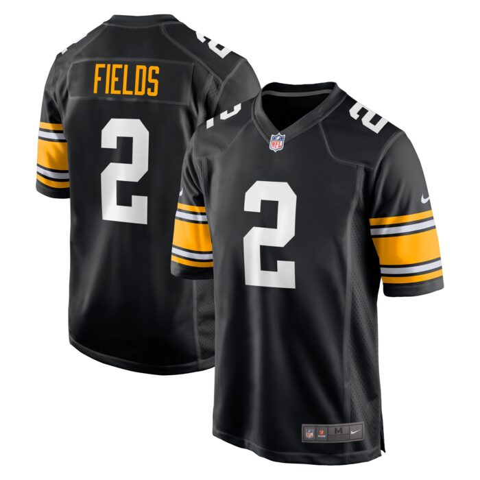 Men’s Pittsburgh Steelers Justin Fields Nike Black Alternate Game Jersey