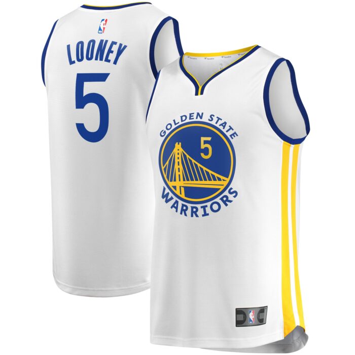 Men’s Golden State Warriors Kevon Looney Fanatics White Fast Break Player Replica Jersey – Association Edition