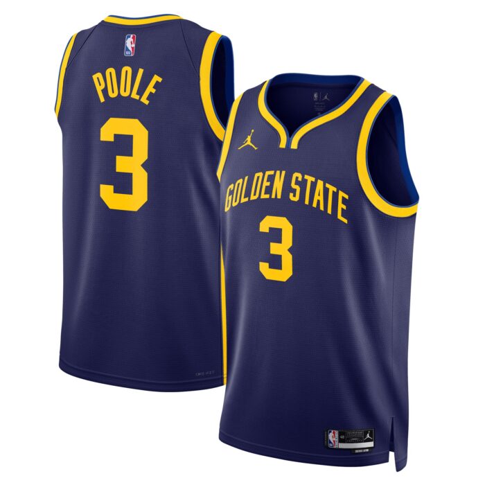 Unisex Golden State Warriors Jordan Poole Jordan Brand Navy Swingman Jersey – Statement Edition