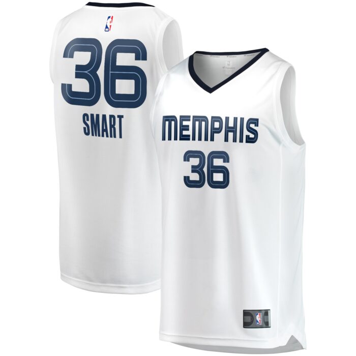 Men’s Memphis Grizzlies Marcus Smart Fanatics White Fast Break Player Jersey – Association Edition