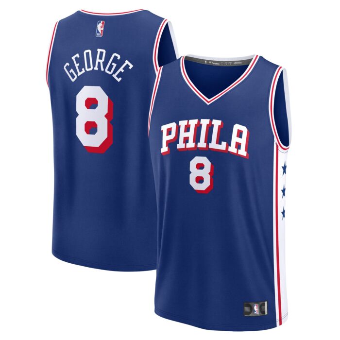 Youth Philadelphia 76ers Paul George Fanatics Royal Fast Break Replica Player Jersey – Icon Edition