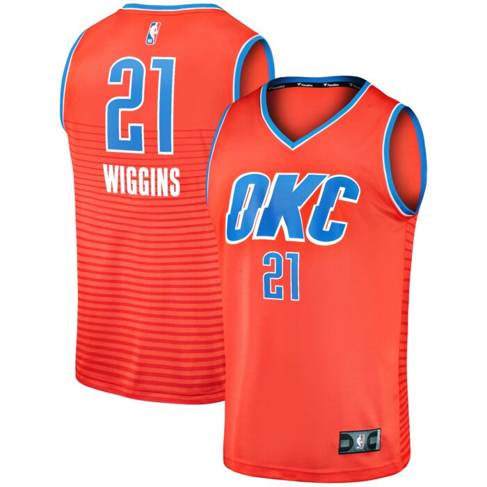 Men’s Oklahoma City Thunder Aaron Wiggins Fanatics Orange Fast Break Replica Player Jersey – Statement Edition