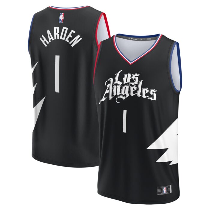 Youth LA Clippers James Harden Fanatics Black Fast Break Player Jersey – Statement Edition