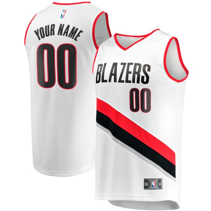Youth Portland Trail Blazers Fanatics White Fast Break Replica Custom Jersey – Association Edition