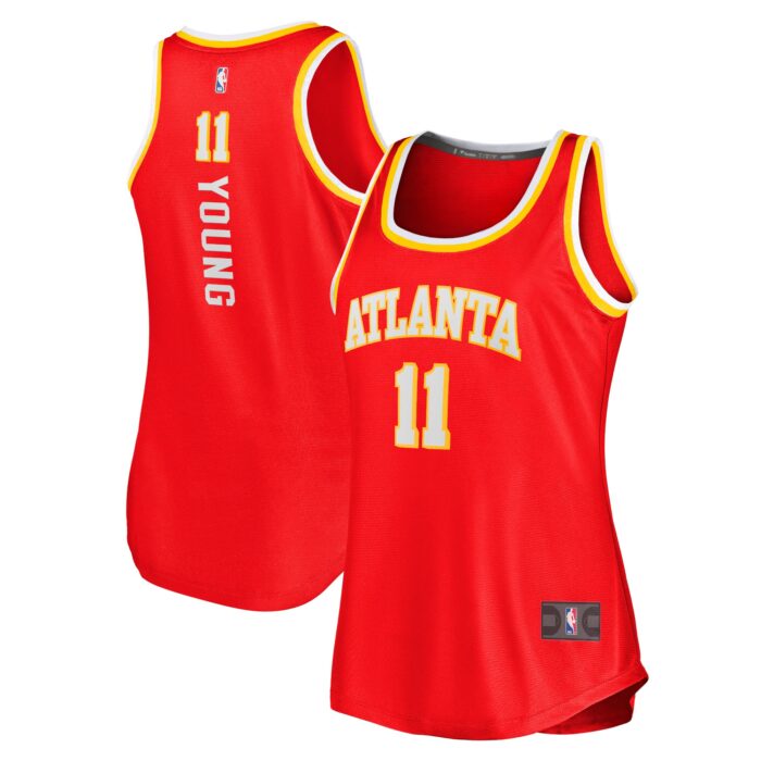 Women’s Atlanta Hawks Trae Young Fanatics Red Fast Break Tank Jersey – Icon Edition