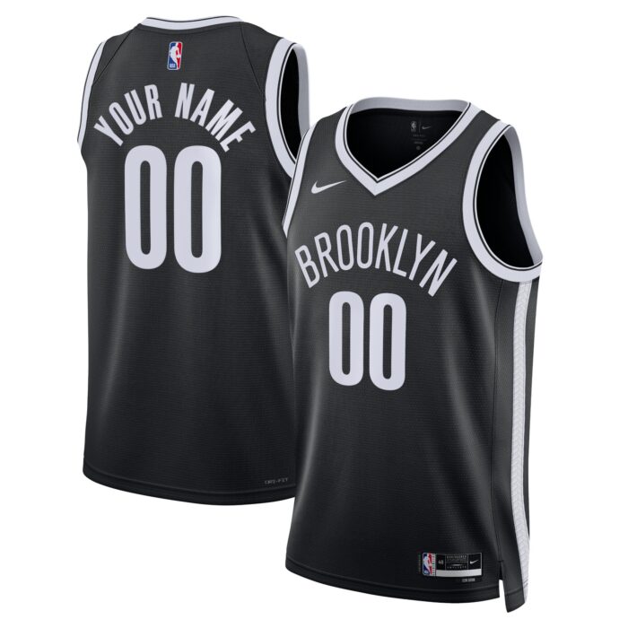 Unisex Brooklyn Nets Nike Black Swingman Custom Jersey – Icon Edition