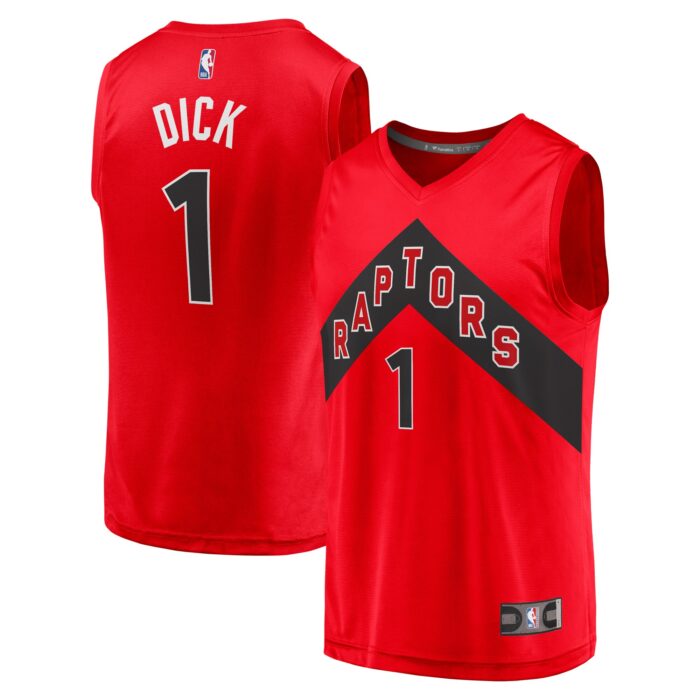 Men’s Toronto Raptors Gradey Dick Fanatics Red Fast Break Player Jersey – Icon Edition
