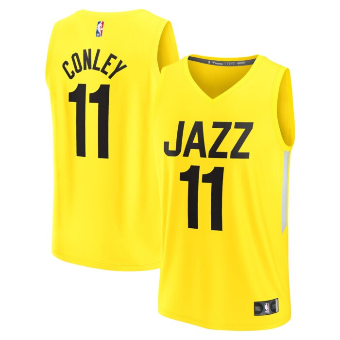 Men’s Utah Jazz Mike Conley Fanatics Yellow Fast Break Replica Jersey – Icon Edition