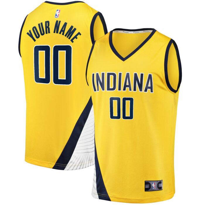 Youth Indiana Pacers Fanatics Gold Fast Break Replica Custom Jersey – Statement Edition