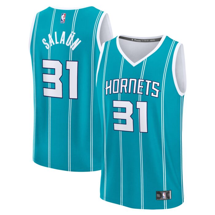 Men’s Charlotte Hornets Tidjane Salaun Fanatics Teal 2024 NBA Draft Fast Break Player Jersey – Icon Edition