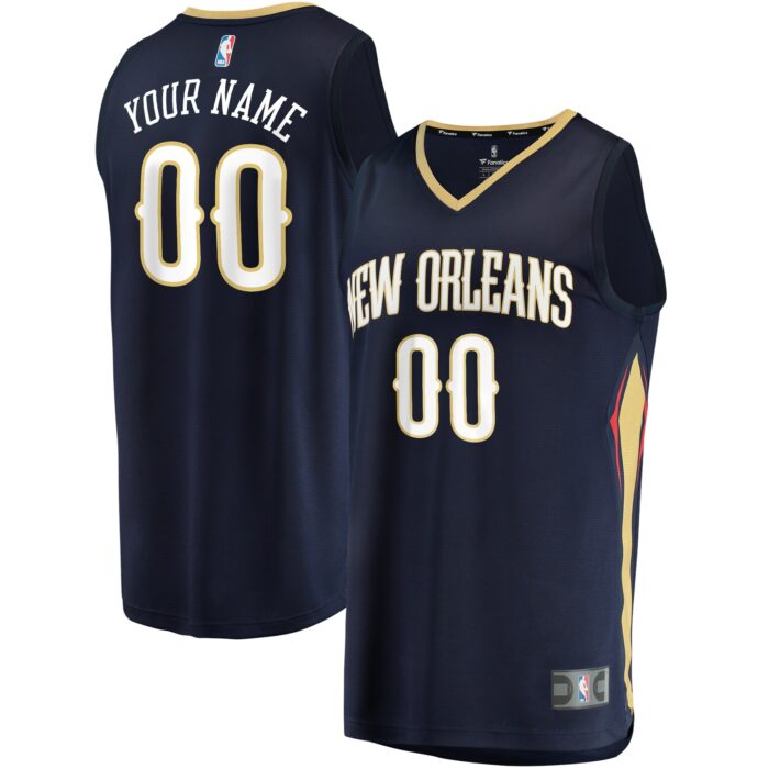 Youth New Orleans Pelicans Fanatics Navy Fast Break Custom Jersey – Icon Edition
