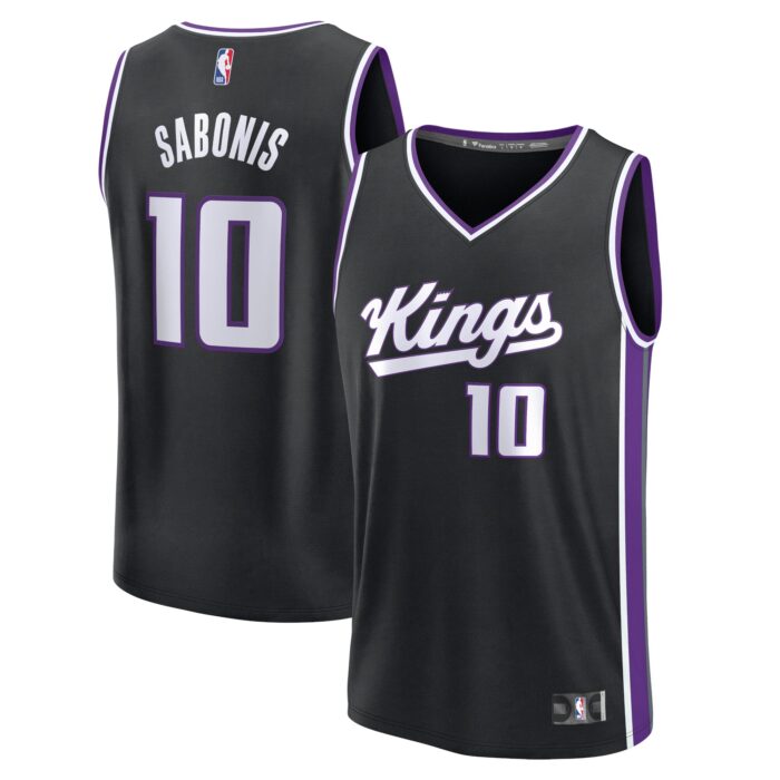 Men’s Sacramento Kings Domantas Sabonis Fanatics Black Fast Break Replica Jersey – Icon Edition
