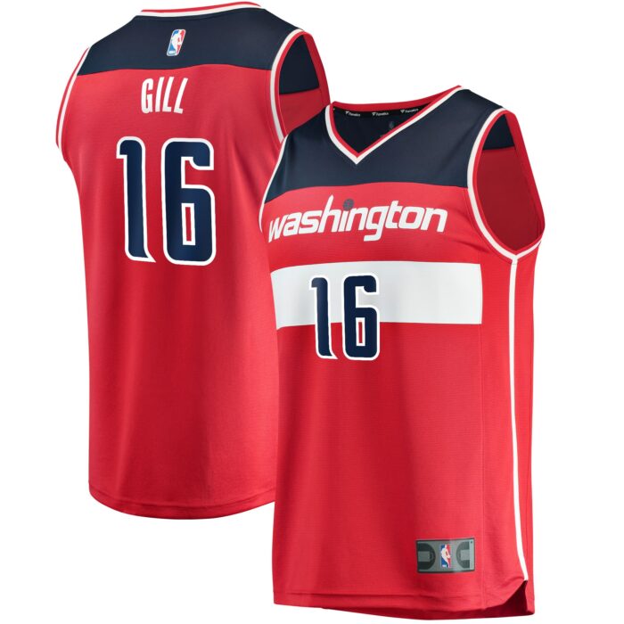 Men’s Washington Wizards Anthony Gill Fanatics Red Fast Break Replica Jersey – Icon Edition