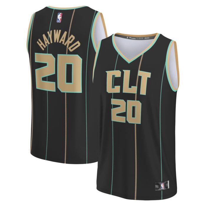 Youth Charlotte Hornets Gordon Hayward Fanatics Black Fastbreak Jersey – City Edition