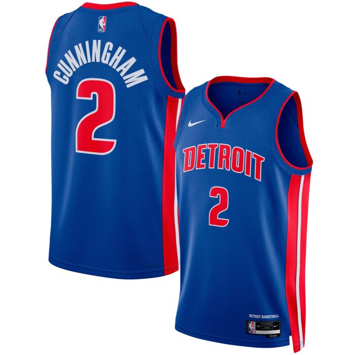 Unisex Detroit Pistons Cade Cunningham Nike Blue Swingman Jersey – Icon Edition
