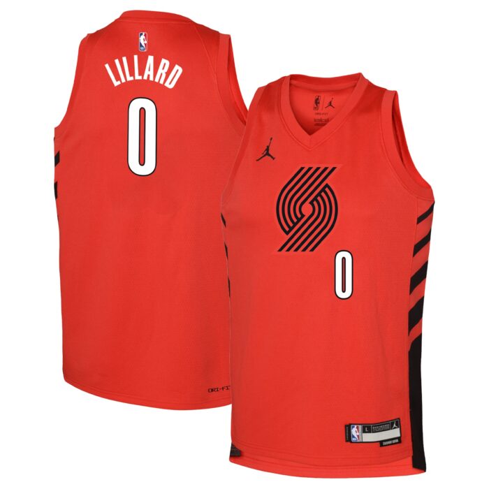 Youth Portland Trail Blazers Damian Lillard Jordan Brand Red Swingman Jersey – Statement Edition