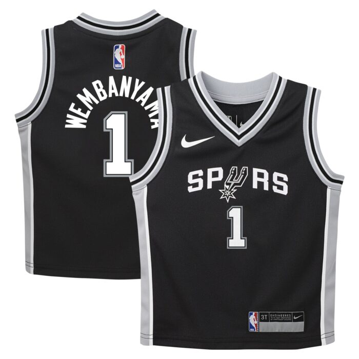 Preschool San Antonio Spurs Victor Wembanyama Nike Black Swingman Player Jersey – Icon Edition