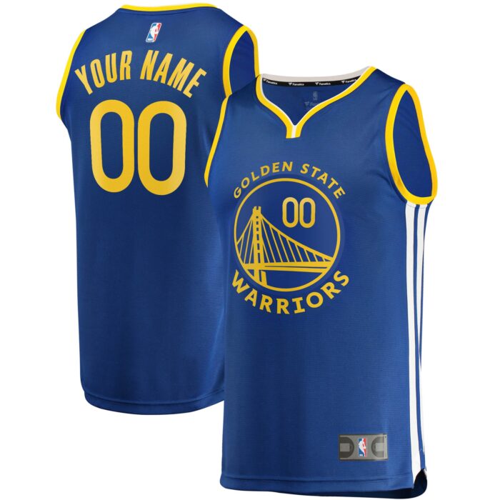 Men’s Golden State Warriors Fanatics Royal Fast Break Custom Replica Jersey – Icon Edition
