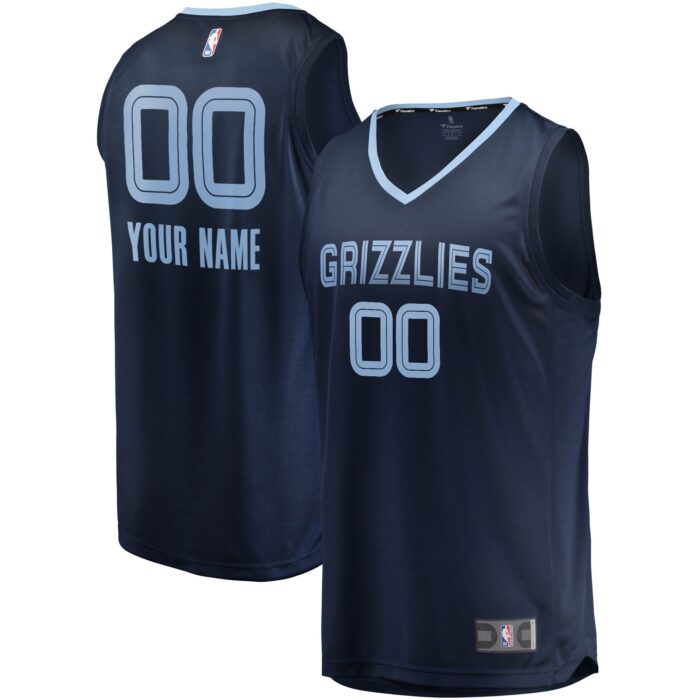 Youth Memphis Grizzlies Fanatics Navy Fast Break Custom Replica Jersey – Icon Edition
