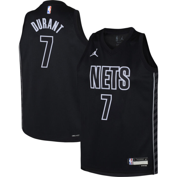 Youth Brooklyn Nets Kevin Durant Jordan Brand Black Swingman Jersey – Statement Edition