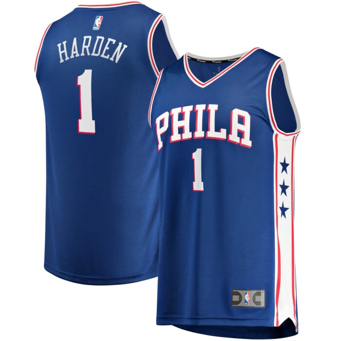 Men’s Philadelphia 76ers James Harden Fanatics Royal Fast Break Replica Player Jersey – Icon Edition