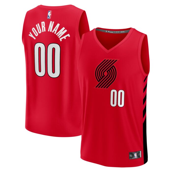 Youth Portland Trail Blazers Fanatics Red Fast Break Replica Custom Jersey – Statement Edition