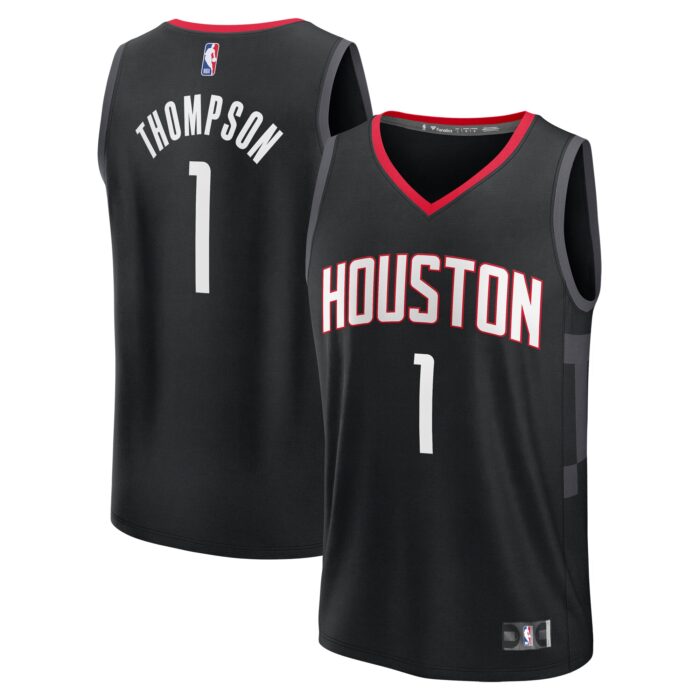 Men’s Houston Rockets Amen Thompson Fanatics Black Fast Break Replica Player Jersey – Statement Edition
