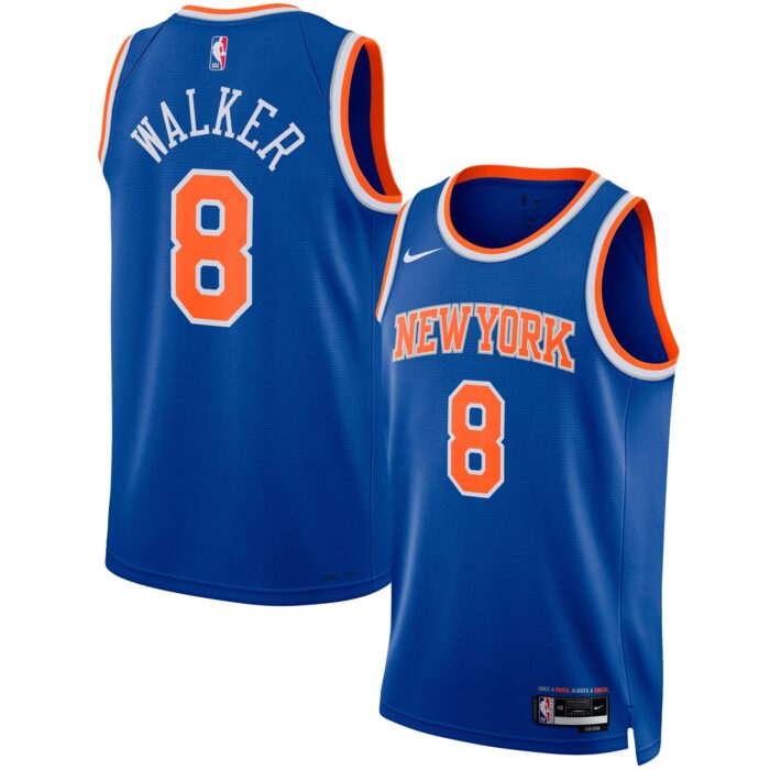 Unisex New York Knicks Kemba Walker Nike Blue Swingman Jersey – Icon Edition