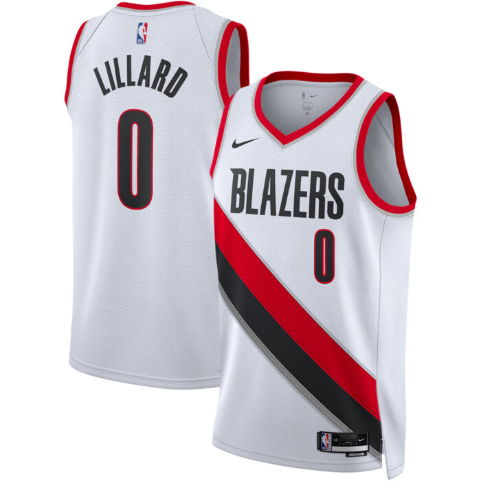 Unisex Portland Trail Blazers Damian Lillard Nike White Swingman Jersey – Association Edition
